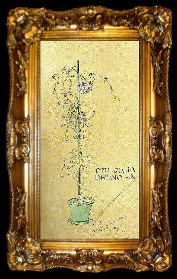 framed  Carl Larsson nejlika i gron blomkruka, ta009-2